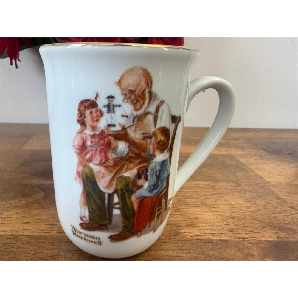 Norman Rockwell Collector Porcelain Mug‎ Set Vintage 1982 Rockwell Museum Boxed - Picture 6 of 14